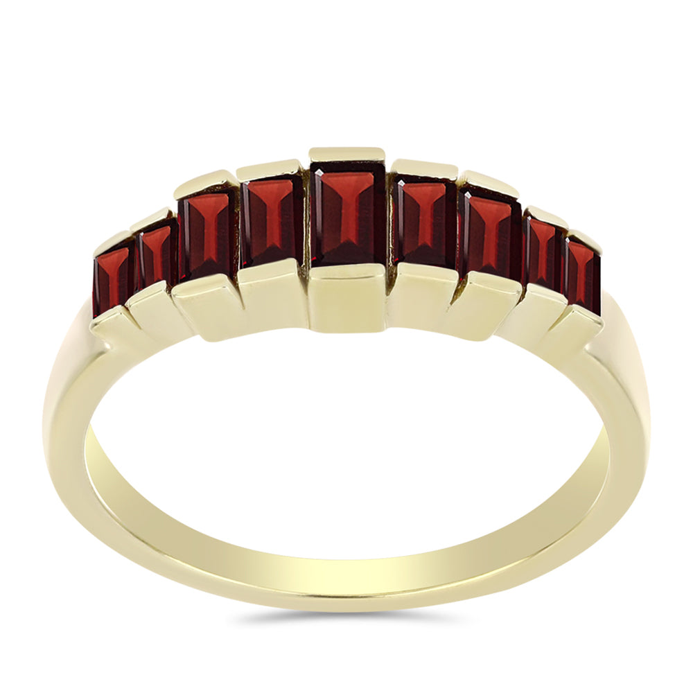 Pozlacené stříbro 925/1000 Prsten s Bartonským Granátem - Karátové číslo: 1.2. přibližná hmotnost: 3.03 gramů