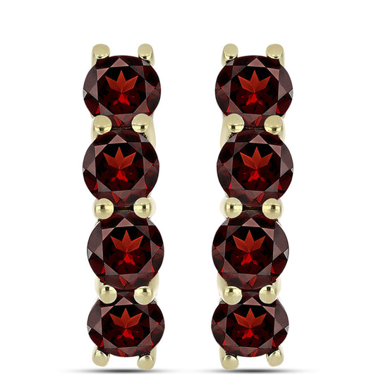 Pozlacené Stříbrné Náušnice s Bartonským Granátem