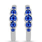 Stříbro 925/1000 - Náušnice s Australským Modrým Safírem - Karátové číslo: 0.76. přibližná hmotnost: 3.69 gramů