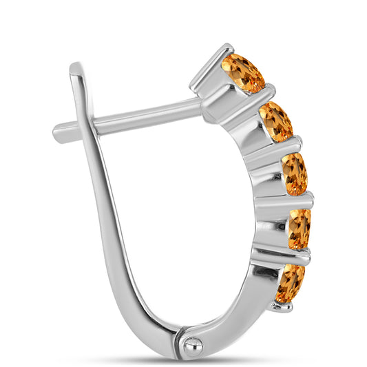 Stříbrné Náušnice s "Císařským žlutým" topazem