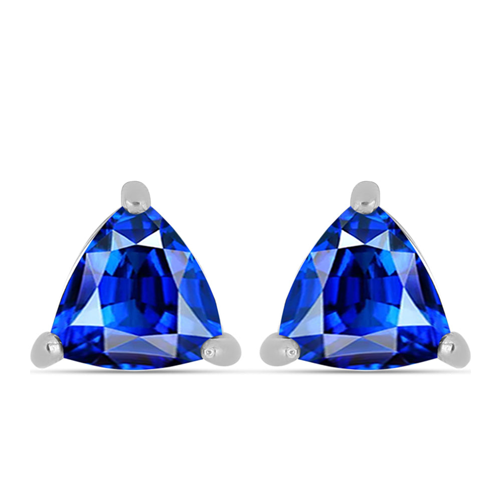 Stříbro 925/1000 - Náušnice s Australským Modrým Safírem - Karátové číslo: 1.15. přibližná hmotnost: 1.35 gramů