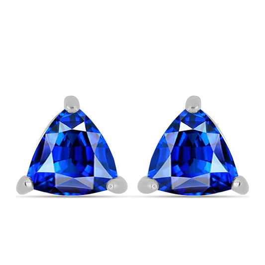 Stříbrné Náušnice s Australským Modrým Safírem