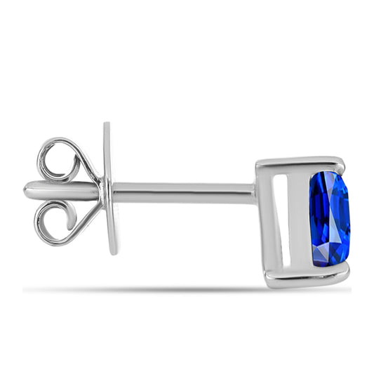 Stříbrné Náušnice s Australským Modrým Safírem