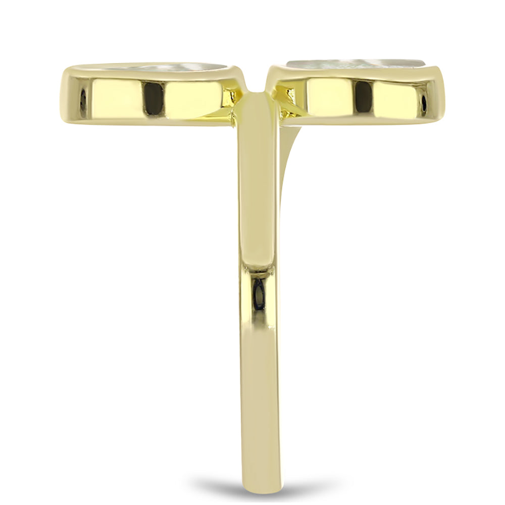 Pozlacené Stříbro 925/1000 - Prsten s Lasturou - Karátové číslo: 2.99. přibližná hmotnost: 4.33 gramů 4 