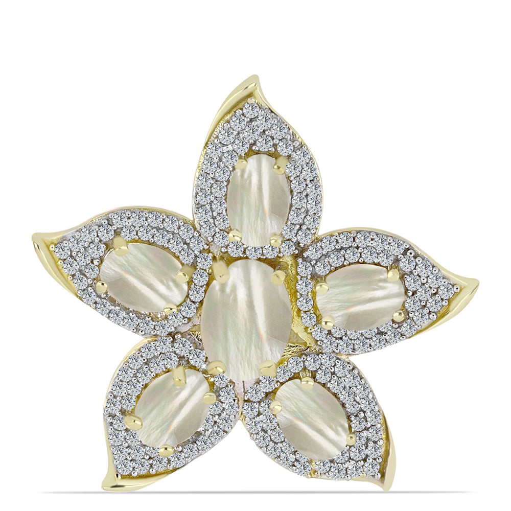 Pozlacené Stříbro 925/1000 - Brož s Lasturou - Karátové číslo: 4.14. přibližná hmotnost: 5.6 gramů 1 