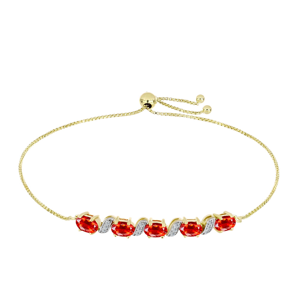 Pozlacené Stříbro 925/1000 - Náramek s Etiopským Červeným Opálem z Lega Dembi a Bílým Topazem - Karátové číslo: 1.52. přibližná hmotnost: 4.97 gramů 1 