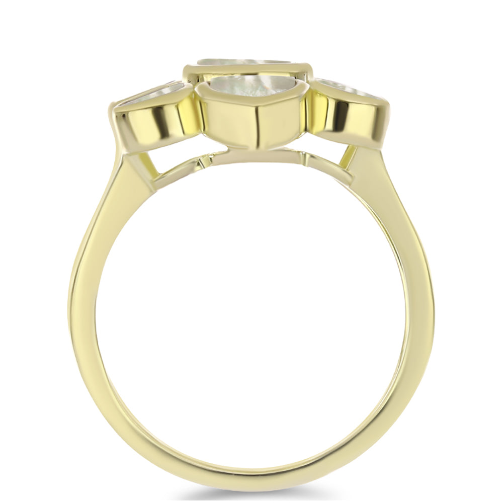 Pozlacené Stříbro 925/1000 - Prsten s Lasturou - Karátové číslo: 3.46. přibližná hmotnost: 5.81 gramů