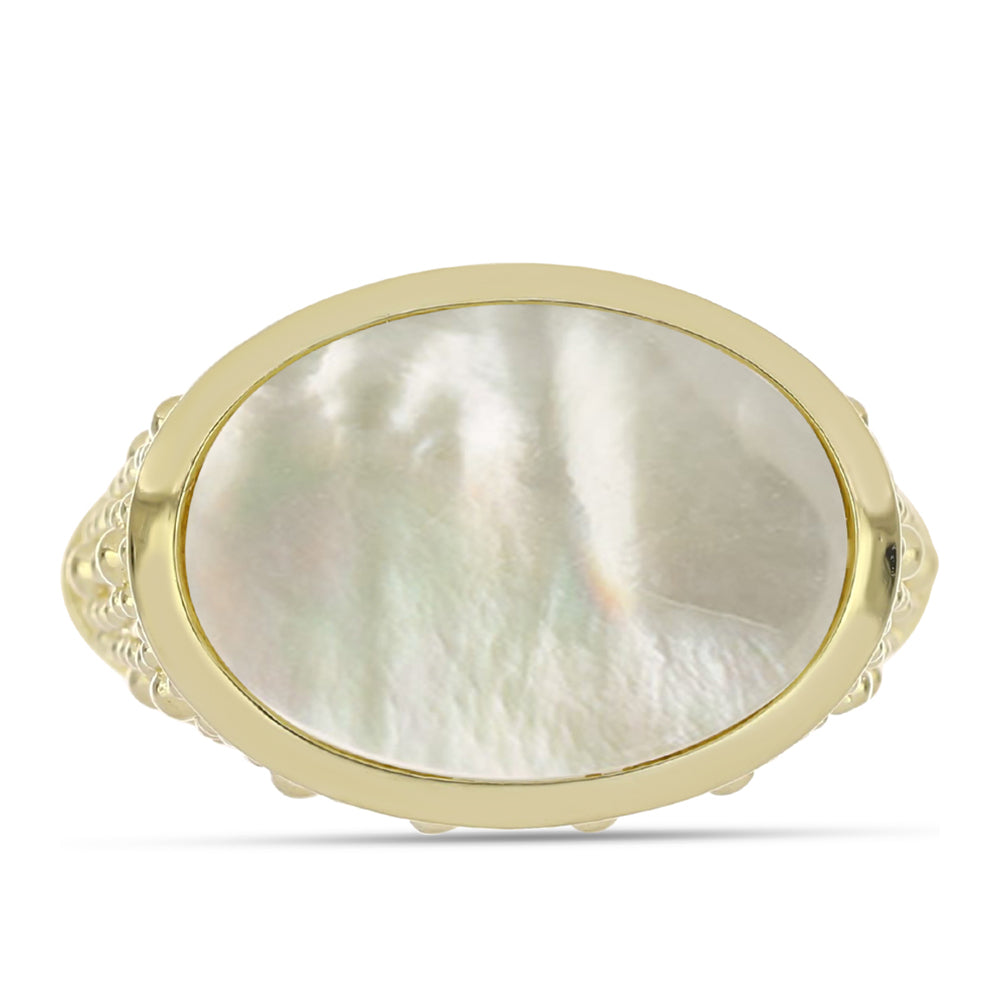 Pozlacené Stříbro 925/1000 - Prsten s Lasturou - Karátové číslo: 4.24. přibližná hmotnost: 5.64 gramů 1 