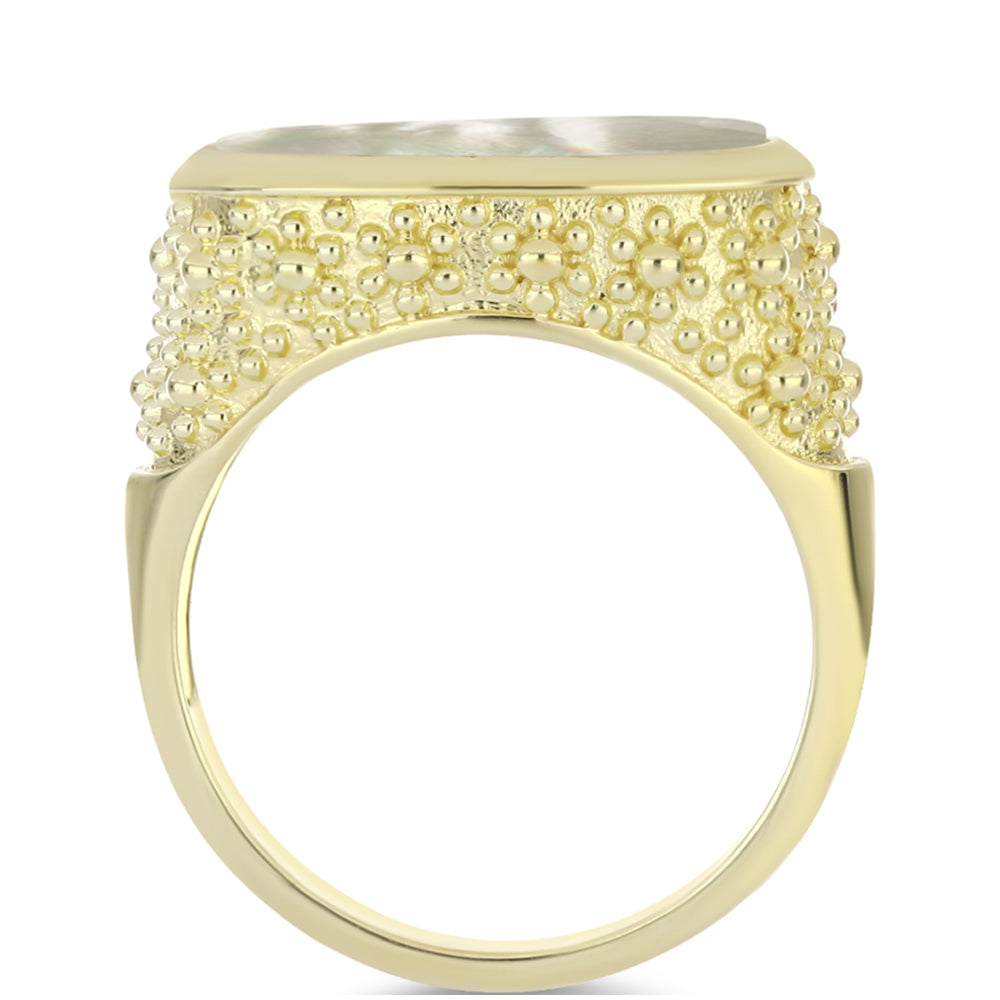 Pozlacené Stříbro 925/1000 - Prsten s Lasturou - Karátové číslo: 4.24. přibližná hmotnost: 5.64 gramů 2 