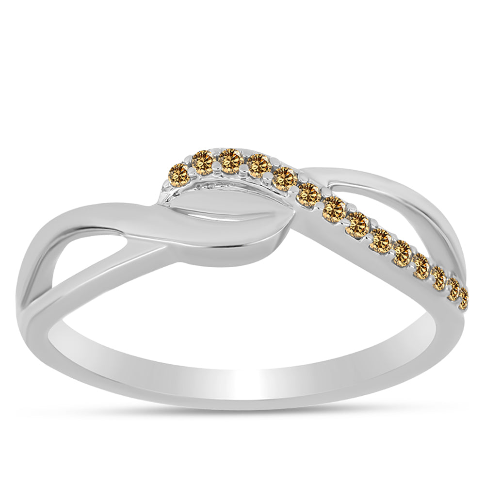 Stříbro 925/1000 - Prsten se Šampaňským Moissanitem - Karátové číslo: 0.13. přibližná hmotnost: 2.05 gramů 3 