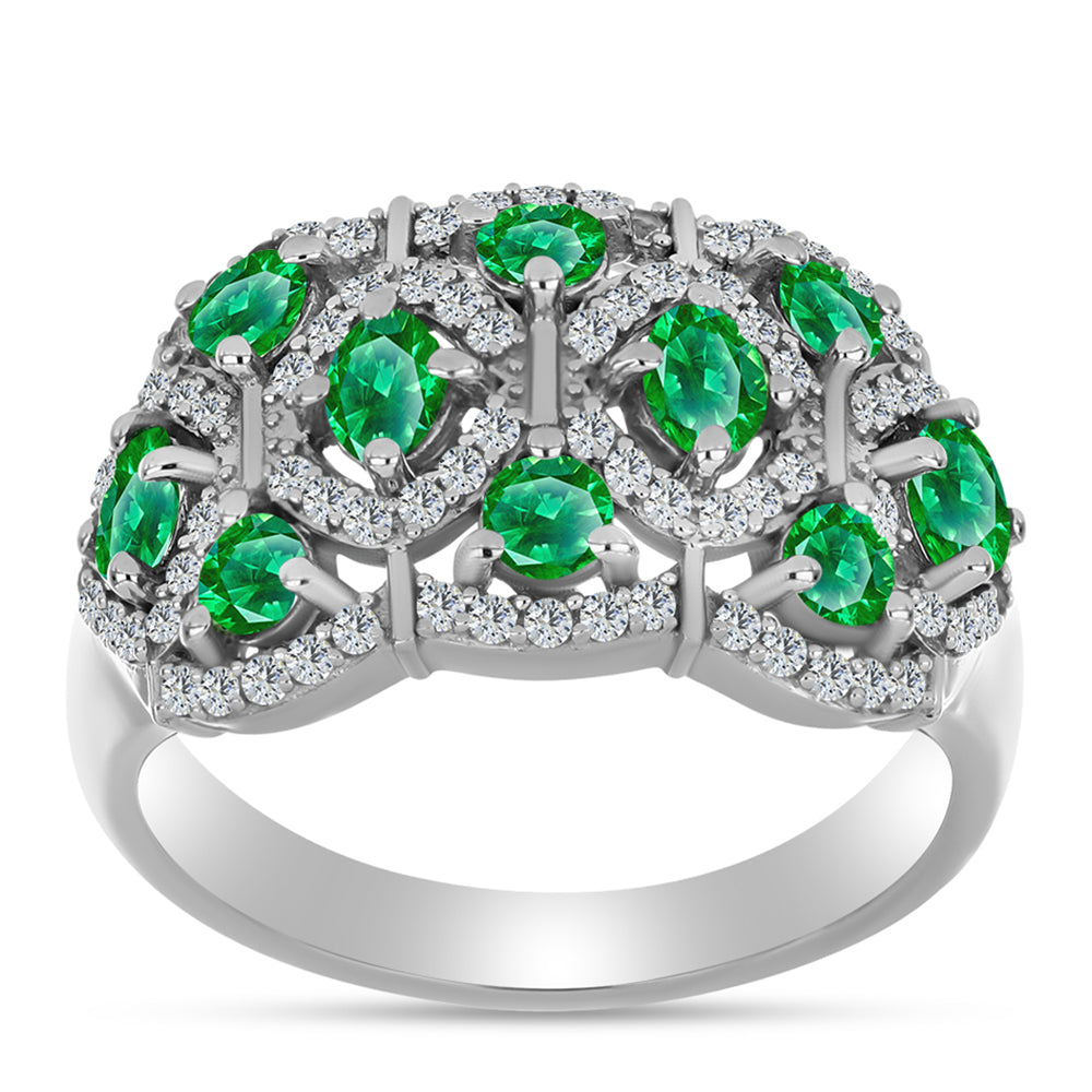 Stříbro 925/1000 - Prsten s Kijani Granátem - Karátové číslo: 1.96. přibližná hmotnost: 4.91 gramů 3 