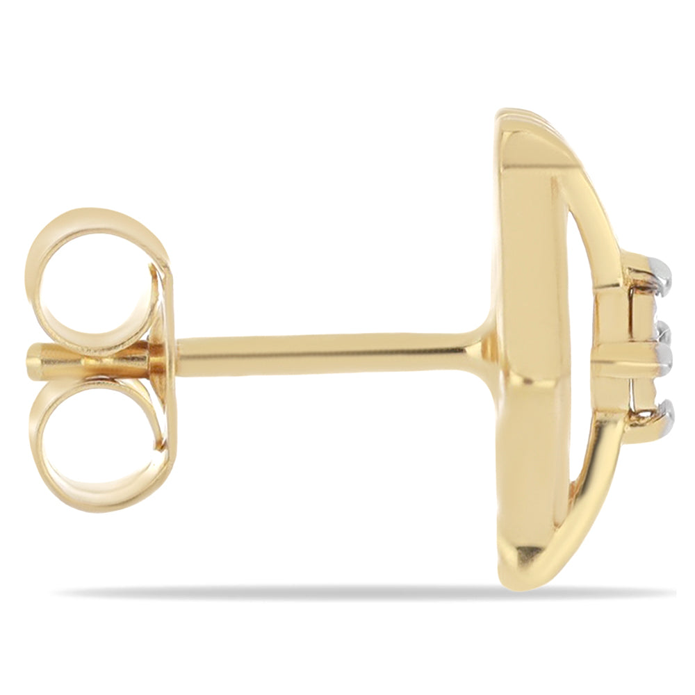 Pozlacené Stříbrné Náušnice s Bílým Diamantem 2 