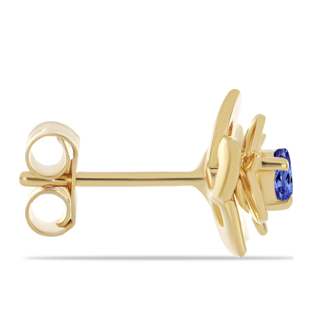Pozlacené 925 / 1000 Sterlingové Stříbro Náušnice s Tanzanitem 2 