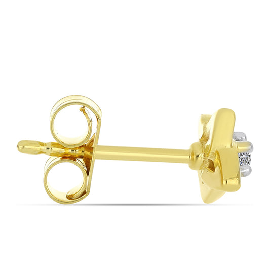 Pozlacené Stříbrné Náušnice s Bílým Diamantem