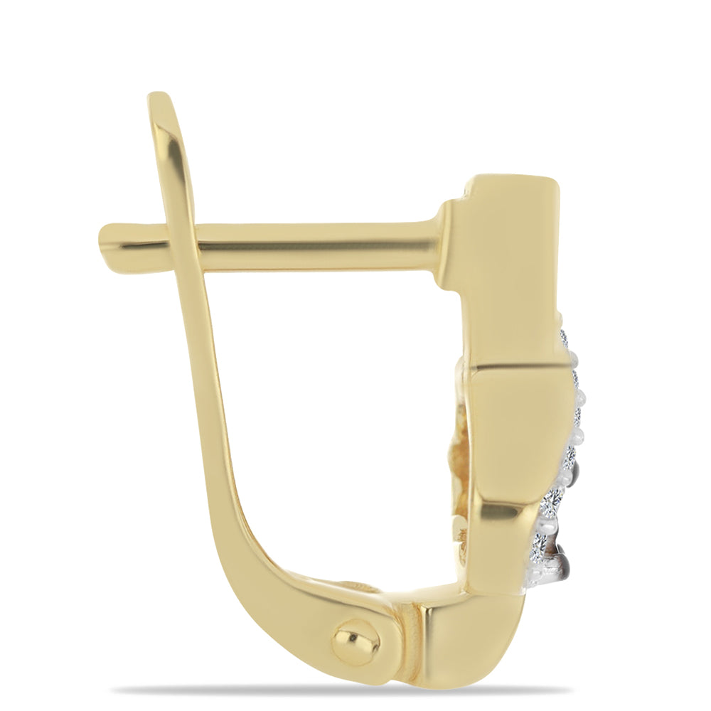 Pozlacené Stříbrné Náušnice s Modrým Diamantem a Bílým Zirkonem