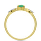 Pozlacené Stříbro 925/1000 - Prsten s Brazilským Smaragdem a Bílým Zirkonem - Karátové číslo: 0.45. přibližná hmotnost: 1.61 gramů