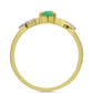 Pozlacené Stříbro 925/1000 - Prsten s Brazilským Smaragdem a Bílým Zirkonem - Karátové číslo: 0.45. přibližná hmotnost: 1.62 gramů