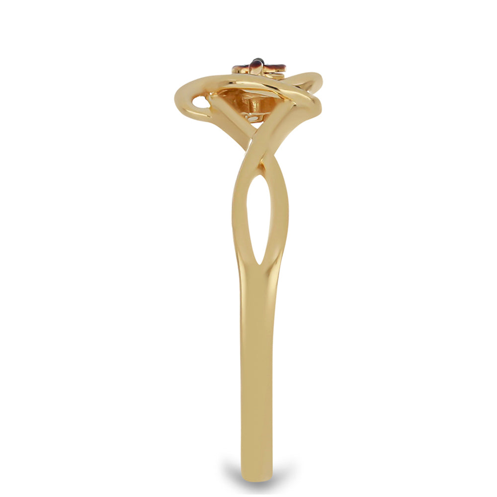 Pozlacený Stříbrný Prsten s Modrým Diamantem