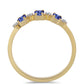 Pozlacené Stříbro 925/1000 - Prsten s Tanzanitem a Bílým Zirkonem - Karátové číslo: 0.55. přibližná hmotnost: 1.61 gramů