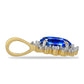 Pozlacené Stříbro 925/1000 - Přívěsek s Australským Modrým Safírem a Bílým Zirkonem - Karátové číslo: 1.15. přibližná hmotnost: 0.88 gramů