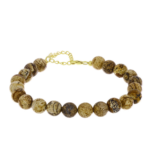 Pozlacený Stříbrný Náramek s Jaspisem