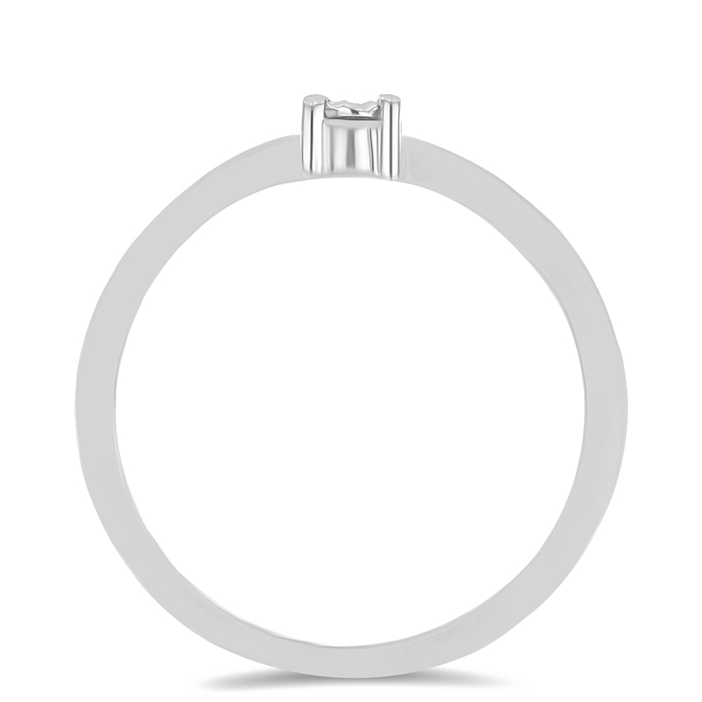 Stříbrný Prsten s Bílým Diamantem
