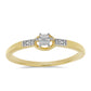 Pozlacené Stříbro 925/1000 - Prsten s Bílým Diamantem - Karátové číslo: 0.01. přibližná hmotnost: 1.43 gramů