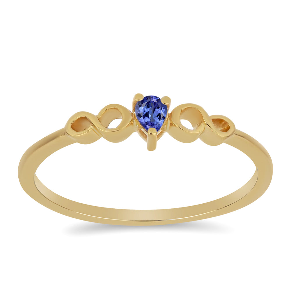 Pozlacený Stříbrný Prsten s Tanzanitem 3 