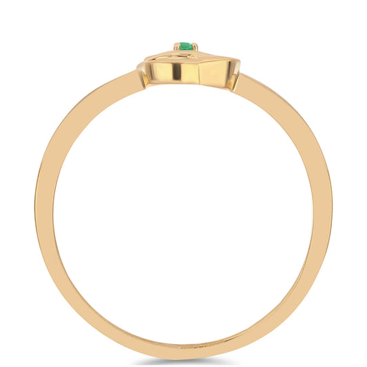 Pozlacený Stříbrný Prsten s Brazilským Smaragdem