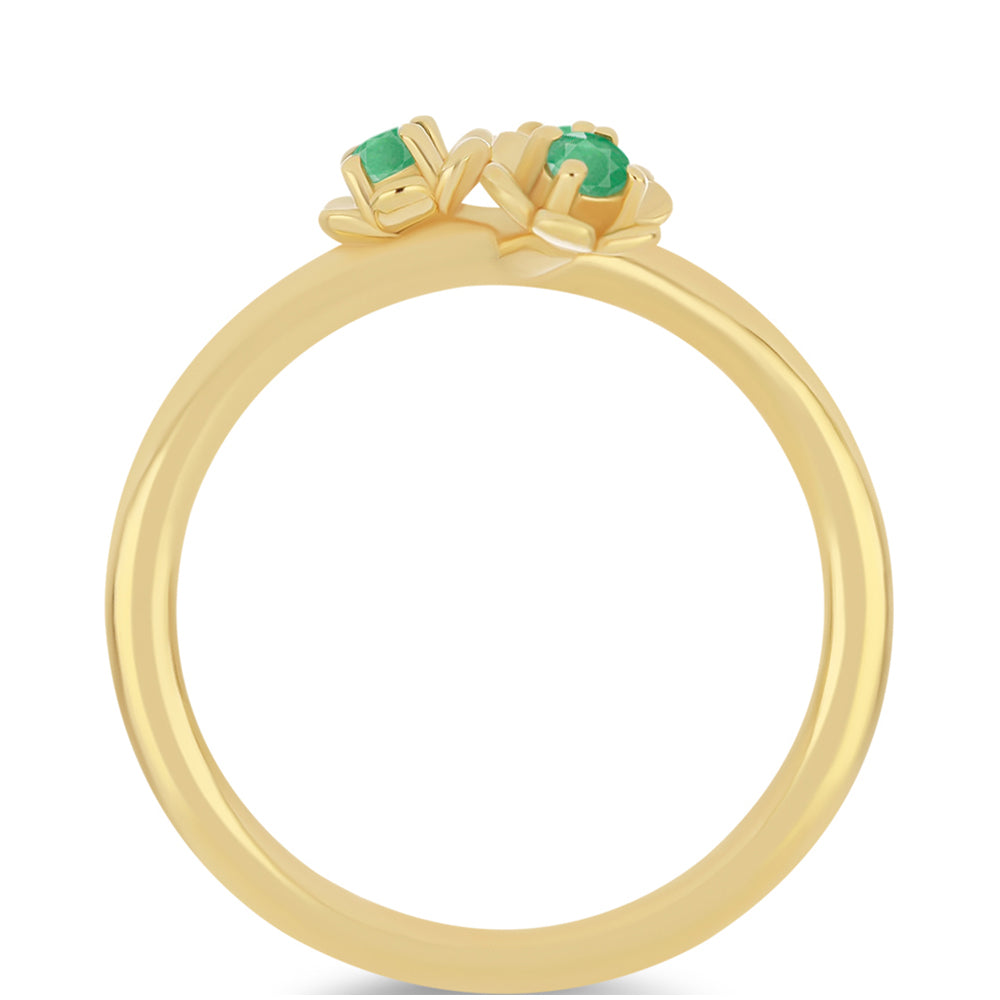 Pozlacený 925 / 1000 Sterlingové Stříbro Prsten s Brazilským Smaragdem 2 