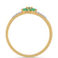 Pozlacený 925 / 1000 Sterlingové Stříbro Prsten s Brazilským Smaragdem a Bílým Zirkonem