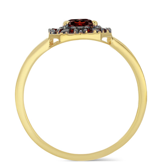 Pozlacený Stříbrný Prsten s Bartonským Granátem