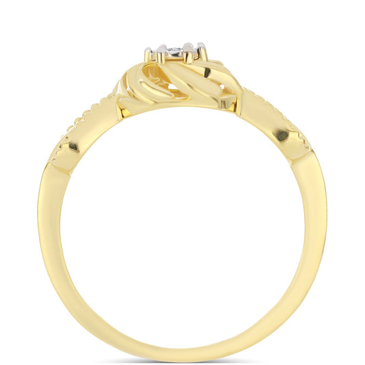 Pozlacený Stříbrný Prsten s Bílým Diamantem