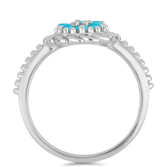 Stříbro 925/1000 Prsten s Tyrkysem Sleeping Beauty - Karátové číslo: 0.26. přibližná hmotnost: 2.61 gramů