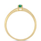 Pozlacené stříbro 925/1000 Prsten s Brazilským Smaragdem a Bílým Zirkonem - Karátové číslo: 0.3. přibližná hmotnost: 2.1 gramů