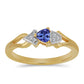 Pozlacený Stříbrný Prsten s Tanzanitem a Bílým Zirkonem