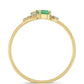 Pozlacený Stříbrný Prsten s Brazilským Smaragdem a Bílým Zirkonem
