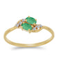 Pozlacený Stříbrný Prsten s Brazilským Smaragdem a Bílým Zirkonem