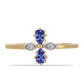 Pozlacený Stříbrný Prsten s Tanzanitem a Bílým Zirkonem