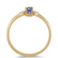Pozlacený Stříbrný Prsten s Tanzanitem a Bílým Zirkonem