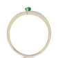 Pozlacené stříbro 925/1000 Prsten s Brazilským Smaragdem a Bílým Zirkonem - Karátové číslo: 0.28. přibližná hmotnost: 2.6 gramů