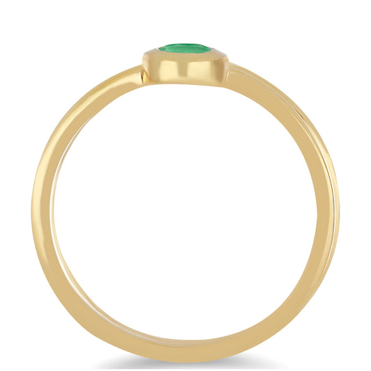 Pozlacený Stříbrný Prsten s Brazilským Smaragdem