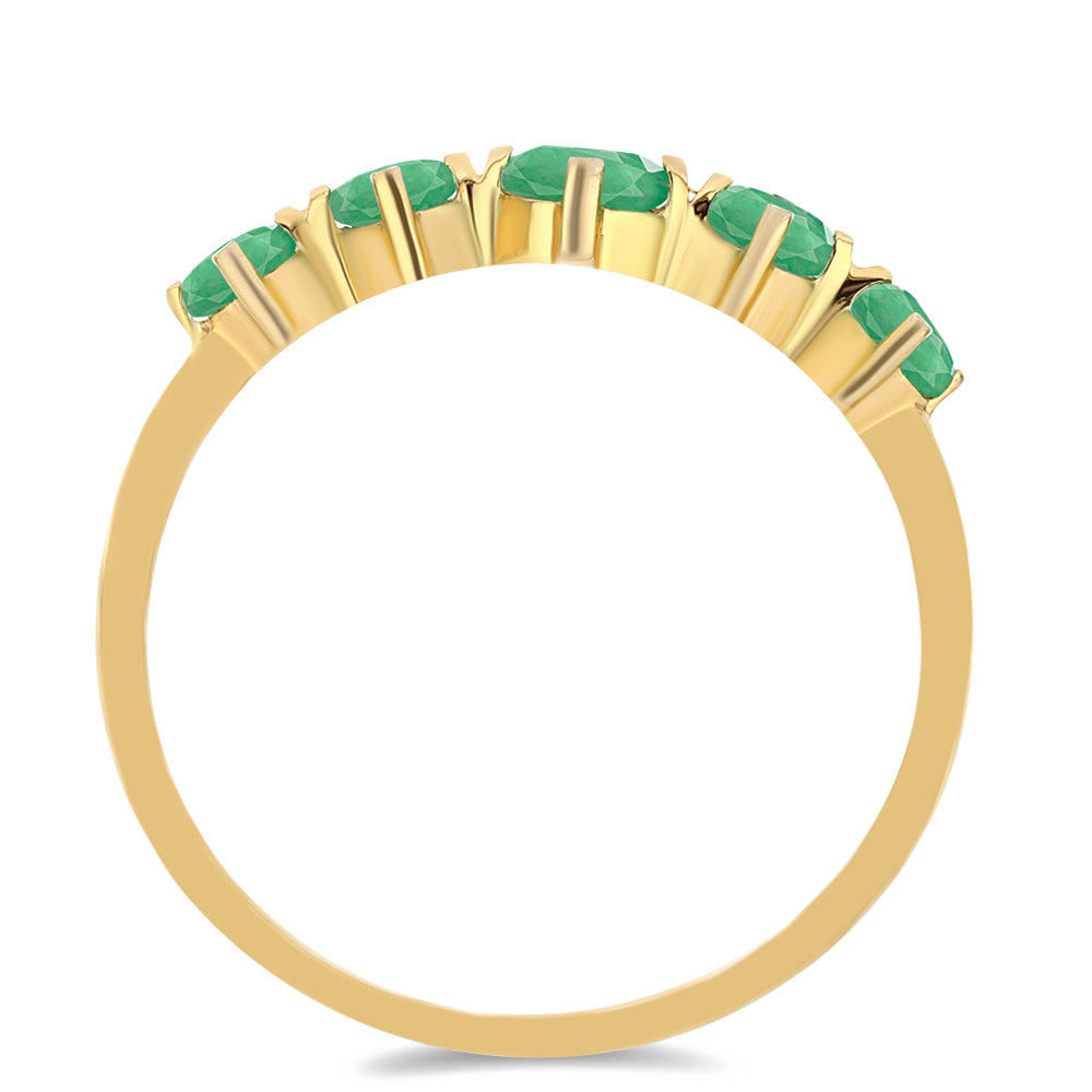 Pozlacené stříbro 925/1000 Prsten s Brazilským Smaragdem - Karátové číslo: 0.67. přibližná hmotnost: 1.6 gramů