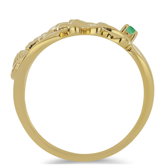Pozlacený Stříbrný Prsten s Brazilským Smaragdem