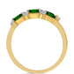 Pozlacený Stříbrný Prsten s Chromovým Diopsidem a Bílým Zirkonem