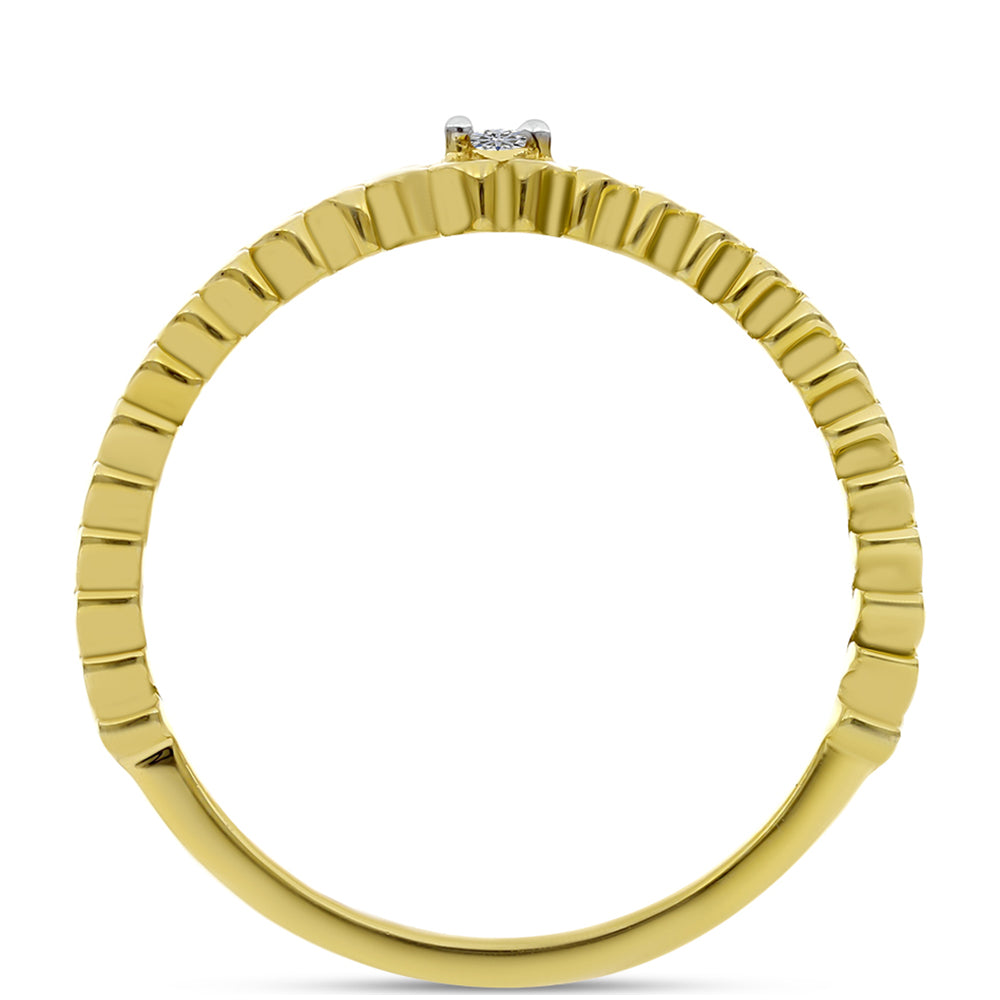 Pozlacený Stříbrný Prsten s Bílým Diamantem 2 