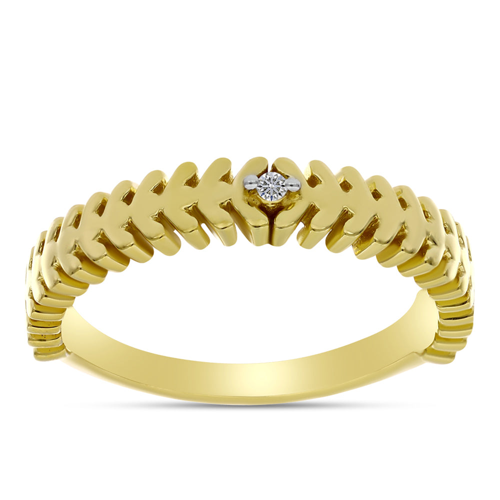 Pozlacený Stříbrný Prsten s Bílým Diamantem