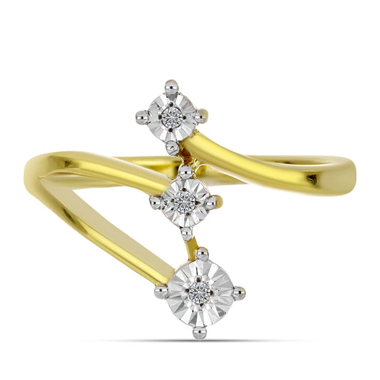 Pozlacený Stříbrný Prsten s Bílým Diamantem