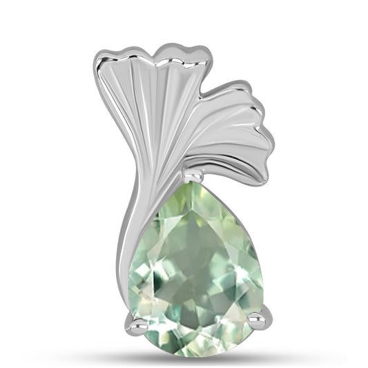 Stříbro 925/1000 - Přívěsek se Zeleným Ametystem - Karátové číslo: 2.75. přibližná hmotnost: 3.02 gramů