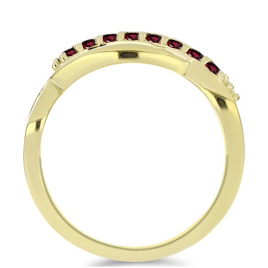 Pozlacené Stříbro 925/1000 - Prsten s Rhodolitovým Granátem - Karátové číslo: 0.4. přibližná hmotnost: 2.79 gramů